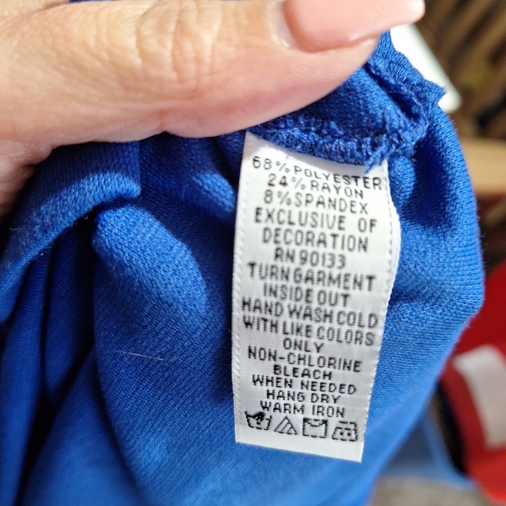 Bob Mackie Blue Starburst Embellished Long Sleeve Top Size 1X - Picture 5 of 5